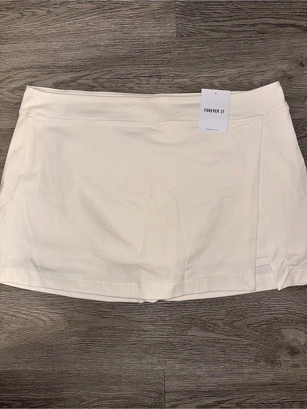 NWT Forever 21+ Cream White Athletic Wrap Tennis Skort